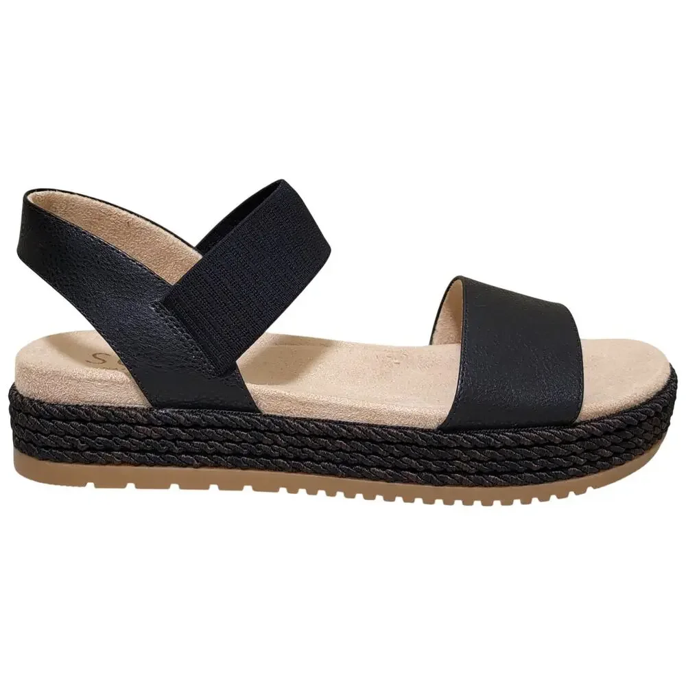 Naturalizer Women Diana Slingback Flatform Sandals Size US 7M Black Faux Leather